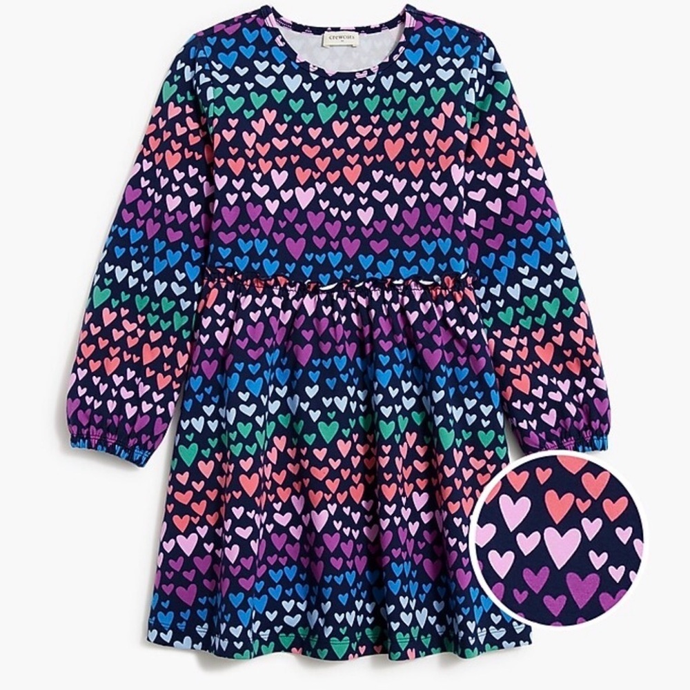 Jcrew crewcuts girls heart dress size 12 NWT
